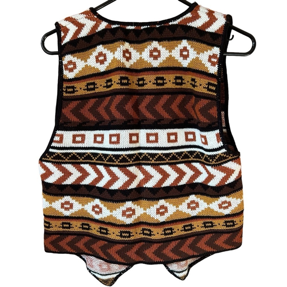 Vtg Backroad Blues Womens Western Aztec Print Ves… - image 2